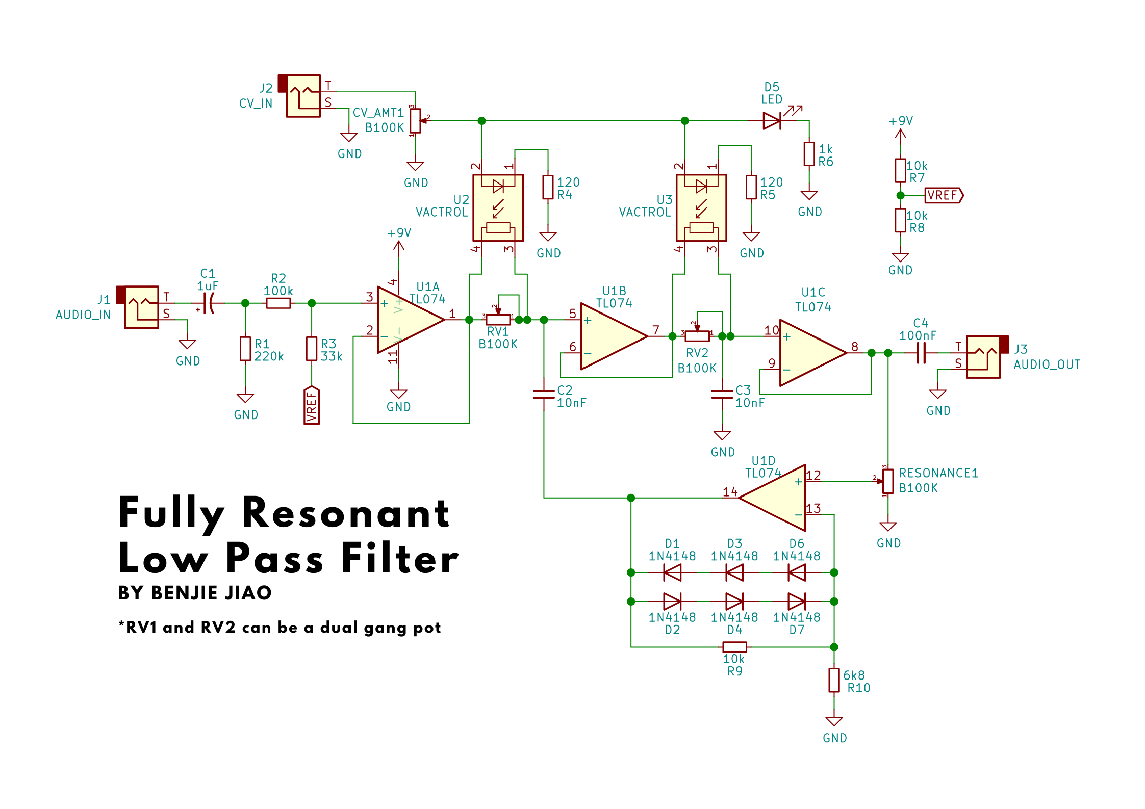  Schematics for the Fully Resonant Low Pass Filter 