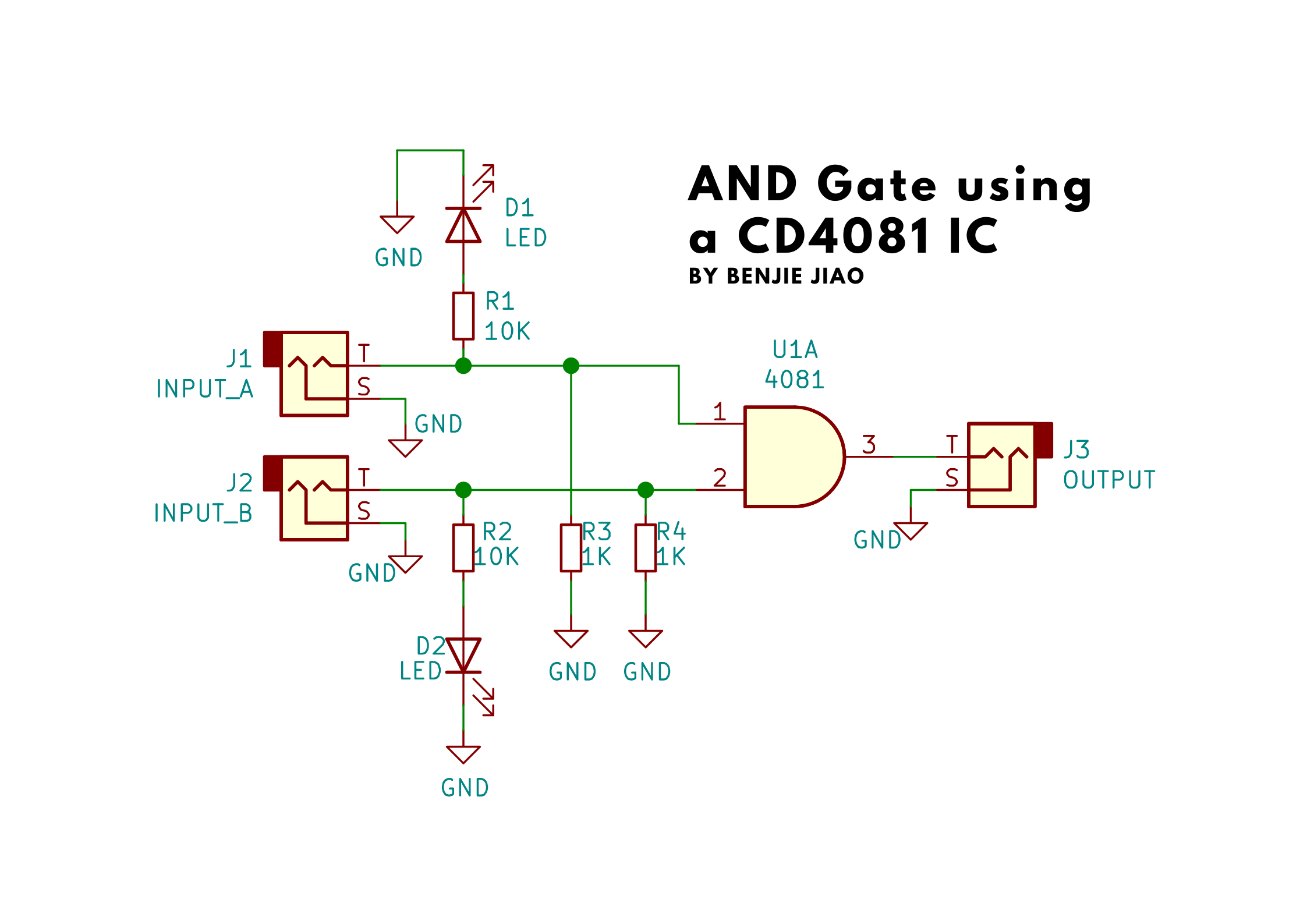  Schematics for CD4081 AND Gate Module 